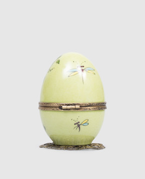 Fanex France Зеленое музыкальное фарфоровое яйцо OPPAVERTANIS