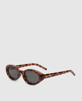 Saint Laurent Коричневые солнцезащитные очки 567 PLUMP A003CYY9958