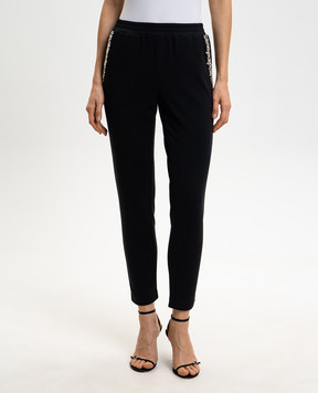 Twinset Чорні спортивні штани з кристалами 261LL2BCC