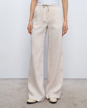 Marco Pescarolo Бежеві штани Fency з льону та вовни FENCYD5327