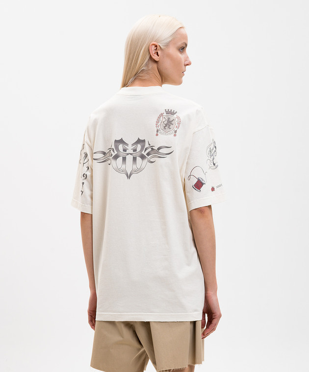 Balenciaga Футболка Tattoo кольору айворі 764235TUVJ2 зображення 4