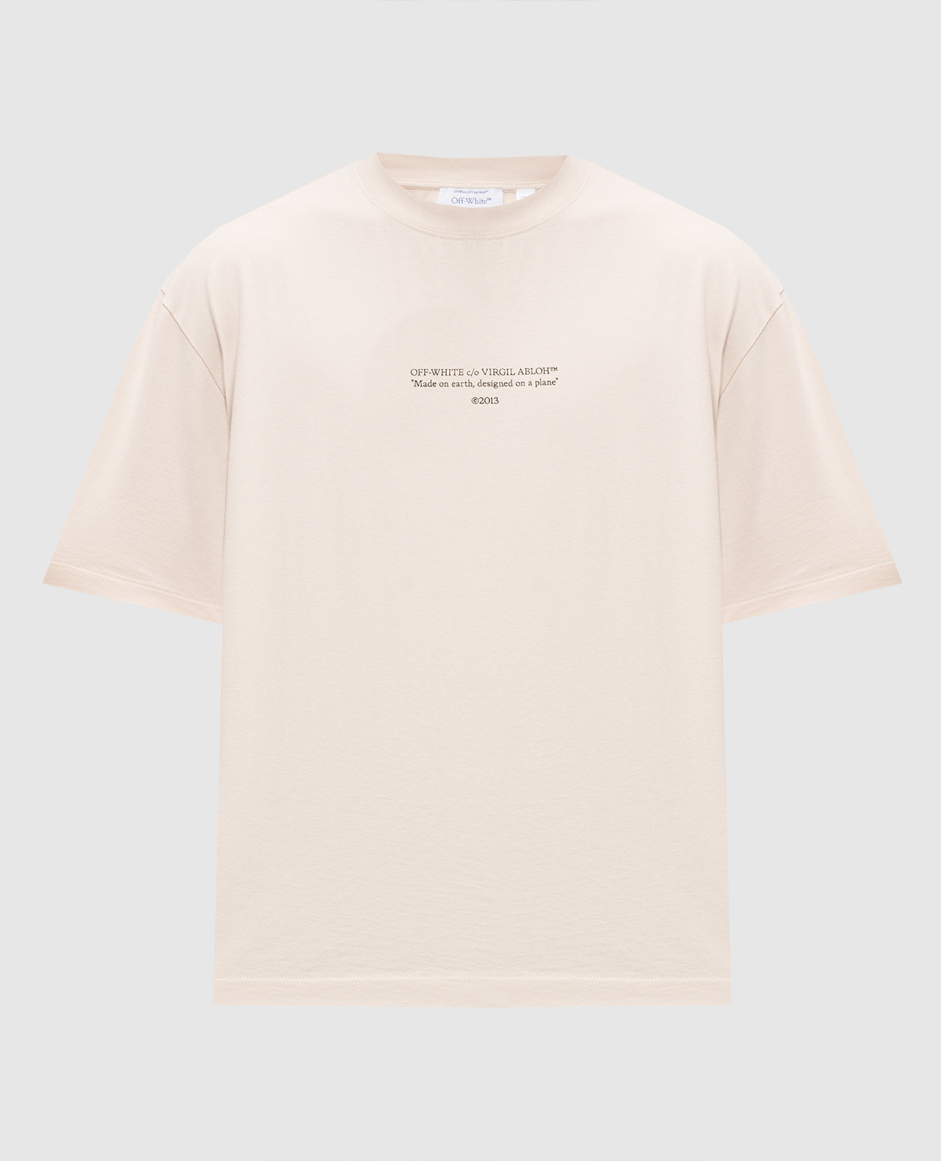 Бежевая футболка с принтом логотипа