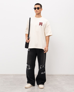 AMIRI Бежевая футболка с нашивкой эмблемы AMTOJR1056