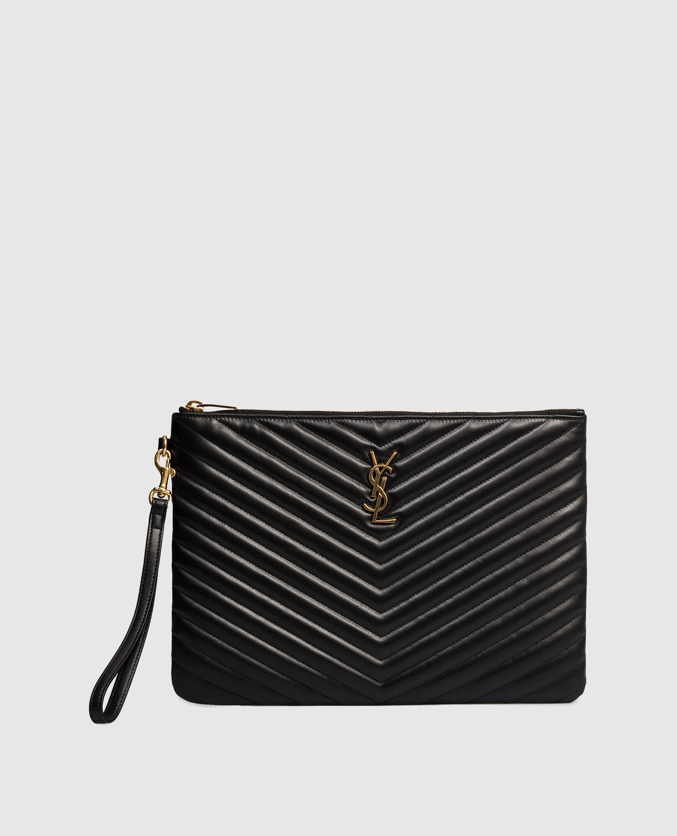 

Черный кожаный стеганый клатч CASSANDRE, Клатчи