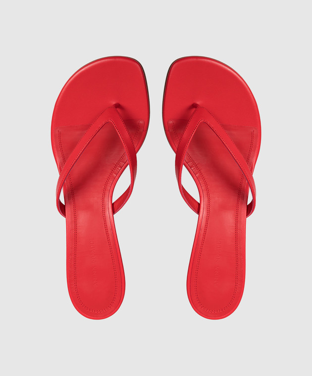 Amina Muaddi Червоні шкіряні мюлі Juliette 17S366195JUL зображення 4