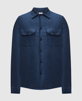 Doriani Cashmere Синя сорочка з льону DOSLIDR42269782538