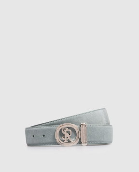 Stefano Ricci Зелений замшевий ремінь з монограмою логотипа N381SDC527P