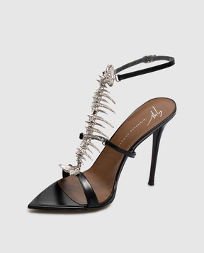 Giuseppe Zanotti Черные кожаные босоножки SLIM E600001