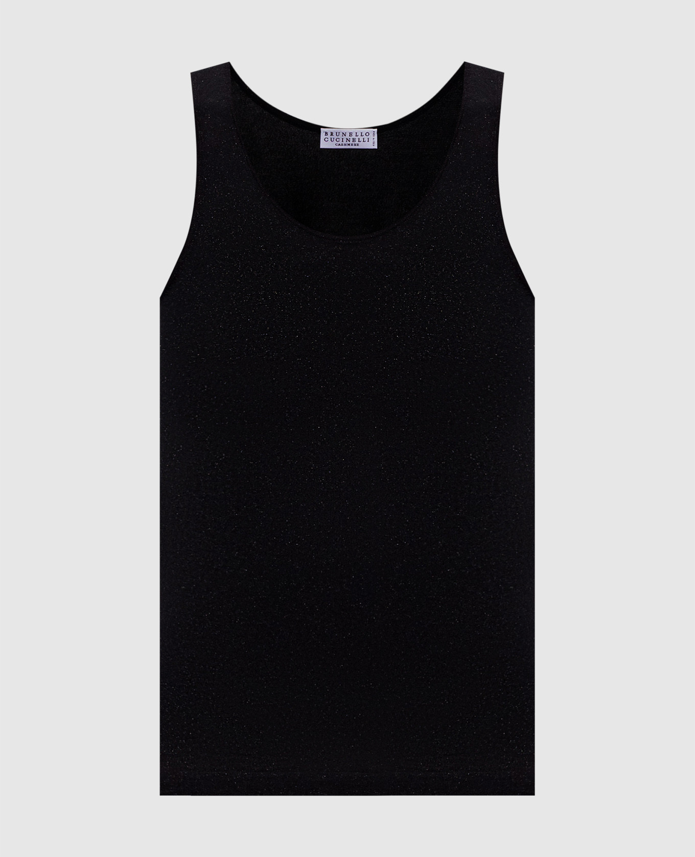 Черная майка с кашемиром и шелком с люрексом