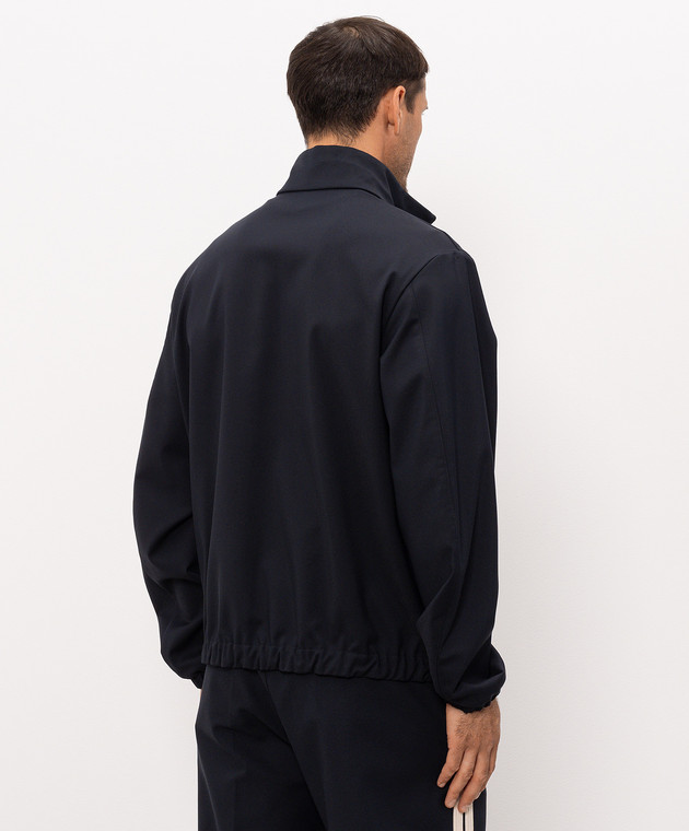 Moncler Синяя спортивная куртка с логотипом патча L20911A00049599LT изображение 4