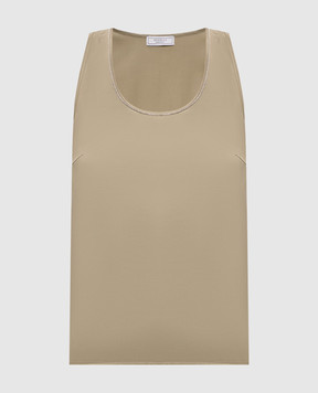 Peserico Топ кольору хакі з ланцюжком моніль A0848106638