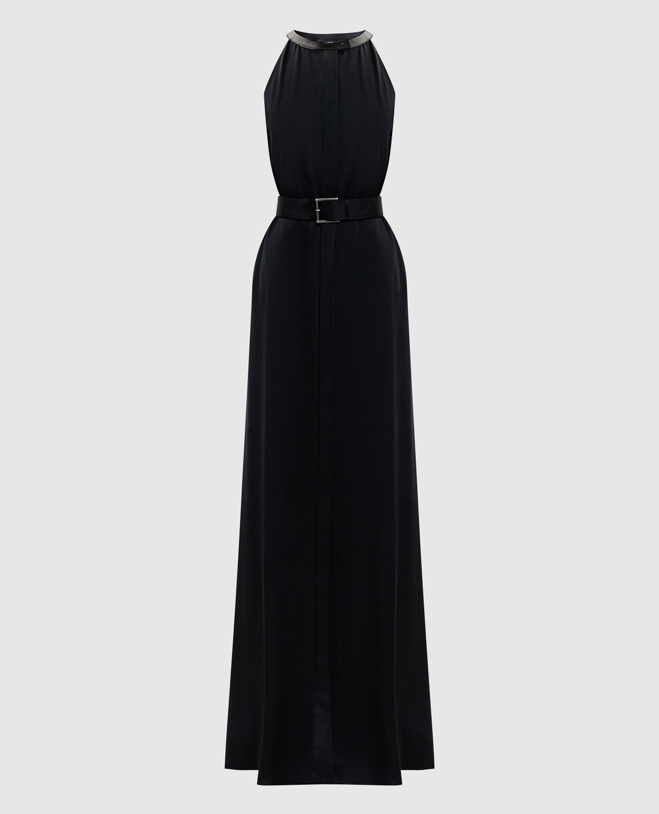 Черное платье с поясом