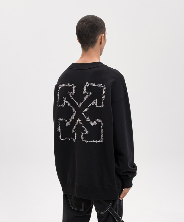 Off-White Чорний світшот з вишивкою Script Arrow 44MBA054S26F001 зображення 4