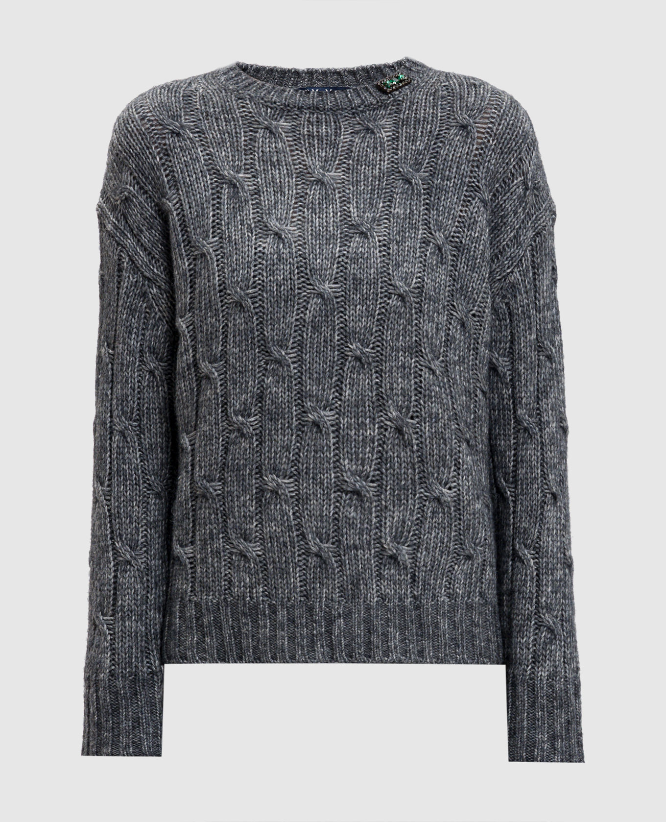 Cabaret gray alpaca wool sweater with a pattern Max Mara
