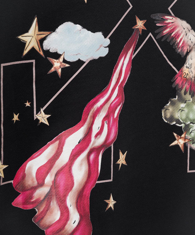 Off-White Чорне худі з принтом Dream Arrow 44MBB085Z26F003 зображення 5