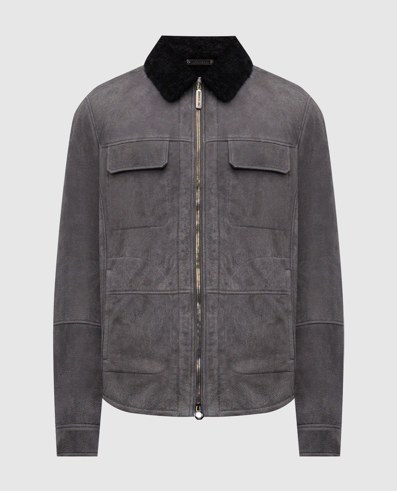 

Серая куртка с нубуком на меху, Серый, Кожаные куртки