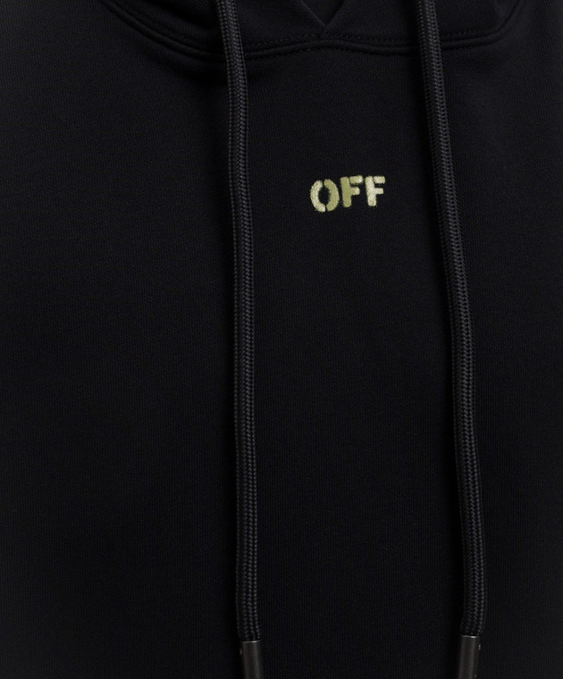 Off-White Чорне худі з принтом Dark Slime 44MBB085S26F003 зображення 5
