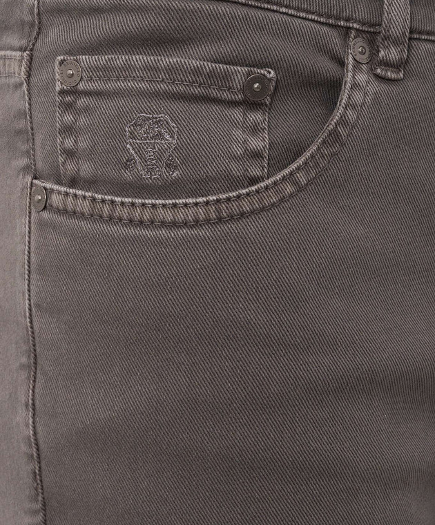 Brunello Cucinelli Сірі джинси з вишивкою емблеми M277PB3210 зображення 5