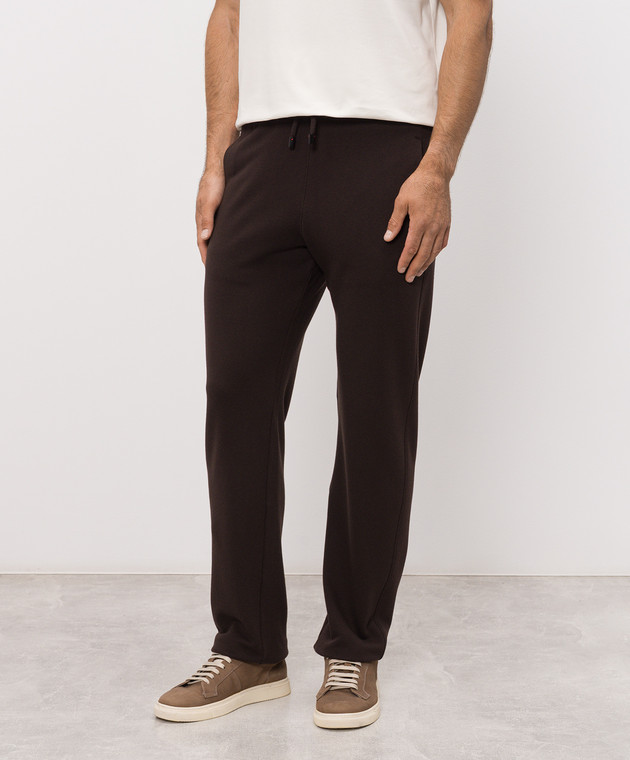 ISAIA Коричневые спортивные брюки с кашемиром MP0058J0420 изображение 3