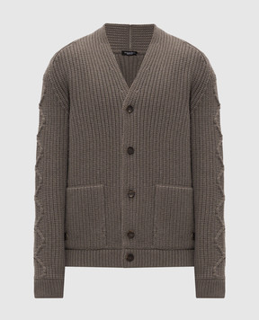 Stefano Ricci Серый кардиган из кашемира K606423CS7F26309
