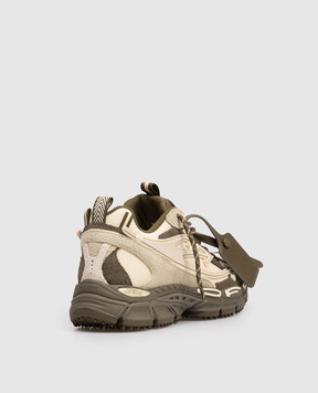 Off-White Комбинированные кроссовки Be Right Back коричневого цвета OWIA289F25LEA001