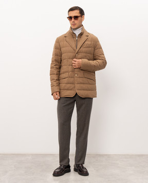 Canali Коричневые брюки из шерсти AR03472V91659