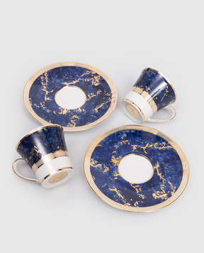 Stefano Ricci Набор чашек для кофе с блюдцами OTC002LAPIS24pz