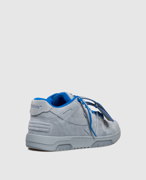 Off-White Голубые замшевые кроссовки Out Of Office с логотипом OMIA189F25LEA009