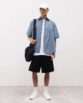 Vetements Рубашка в клетку с нашивкой логотипа ME76SH043N