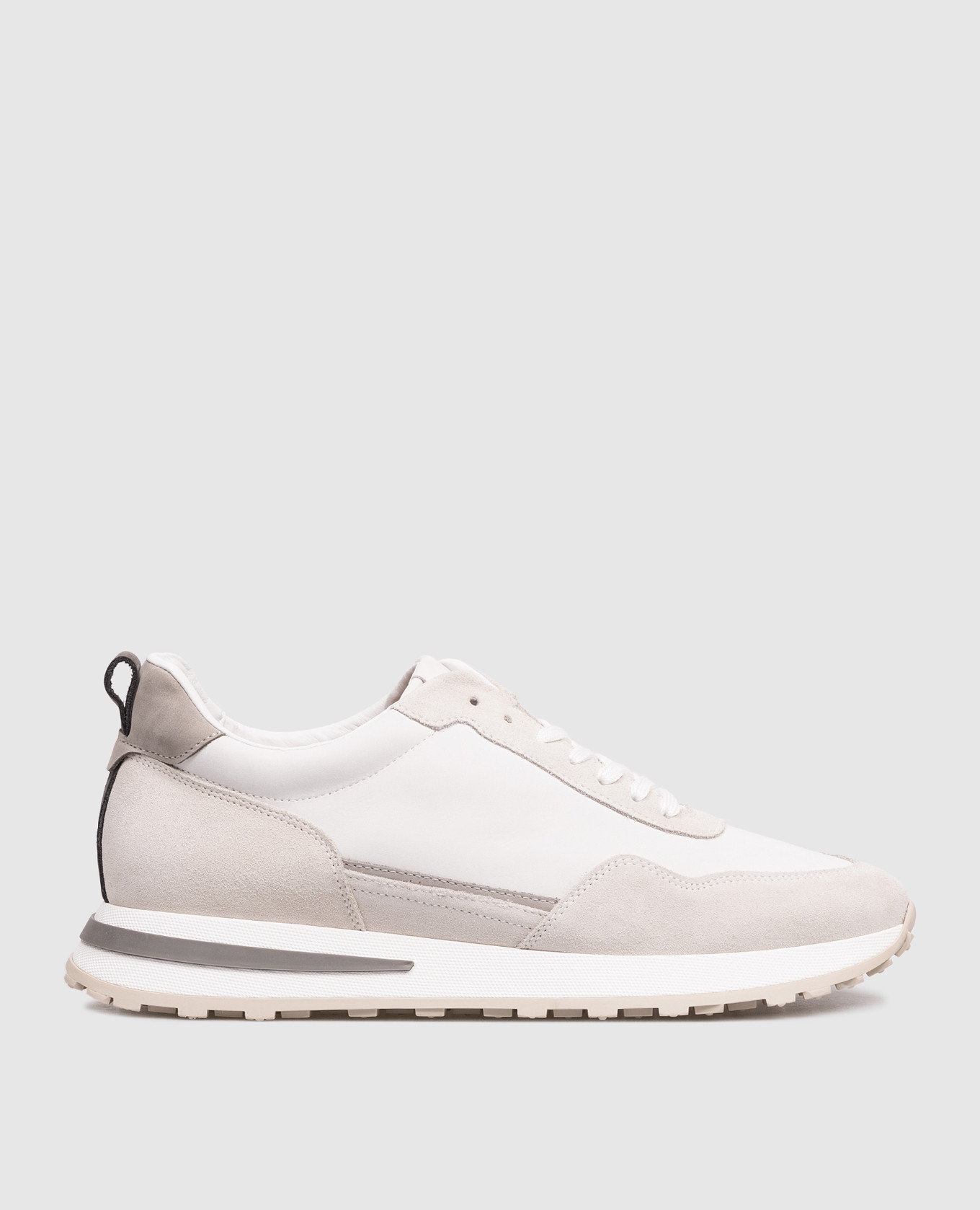 

Белые кожаные кроссовки с тиснением эмблемы, Белый, Кроссовки