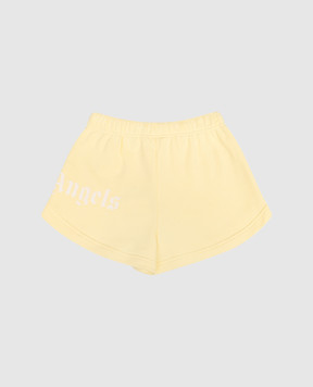 Palm Angels Дитячі жовті шорти з принтом логотипа PGCI005S26FLE002