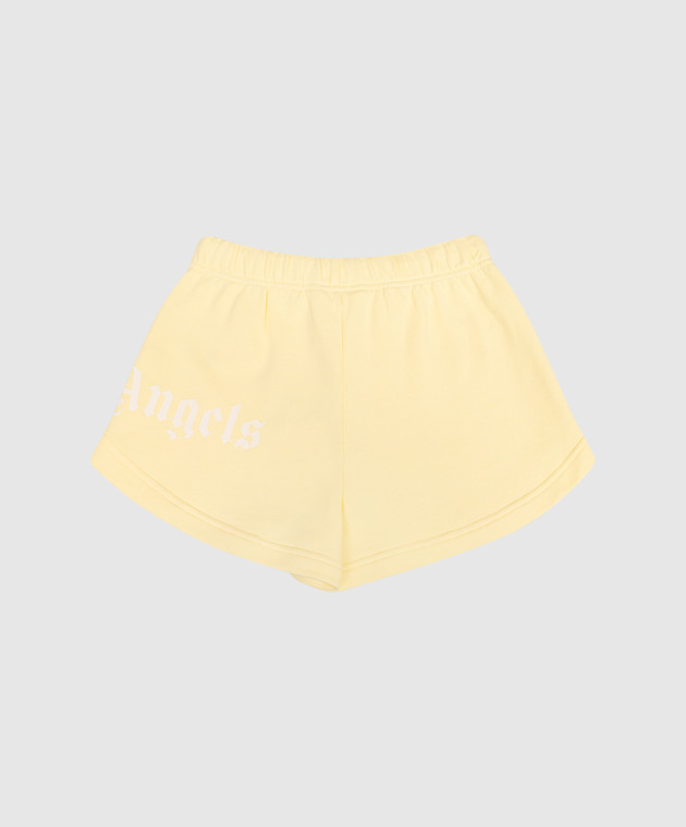 Palm Angels Дитячі жовті шорти з принтом логотипа PGCI005S26FLE002 зображення 2
