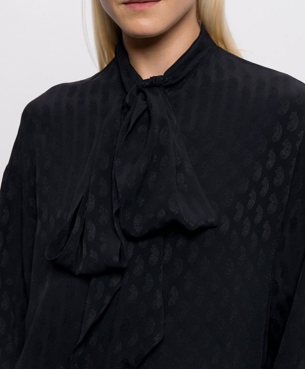 Etro Черная блузка с шелком WRIA007799TJAA2 изображение 5