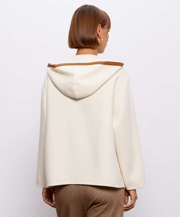 Max Mara Пальто цвета айвори COMICA из шерсти, шелка и кашемира MSTCOMICA изображение 4