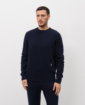 Sporty & Rich Синій светр SRC з кашеміру та вовни WS08362302BL106