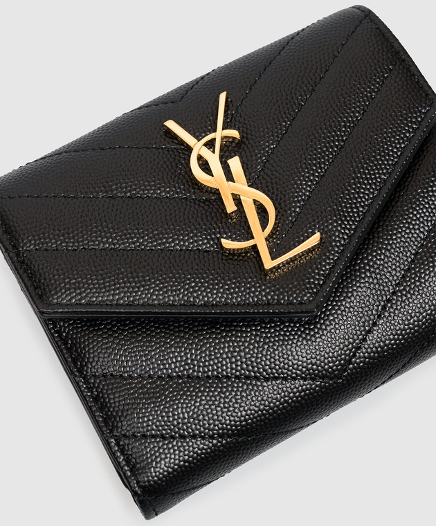 Saint Laurent Черный кожаный портмоне 403943BOW01 изображение 4