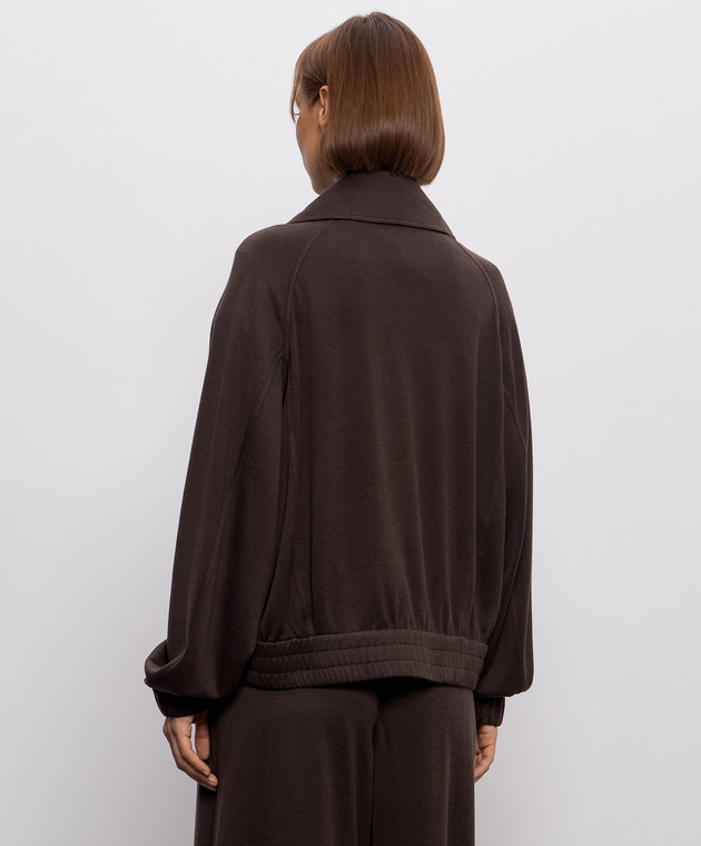 Brunello Cucinelli Коричневая спортивная куртка с шелком MP828B2B06 изображение 4