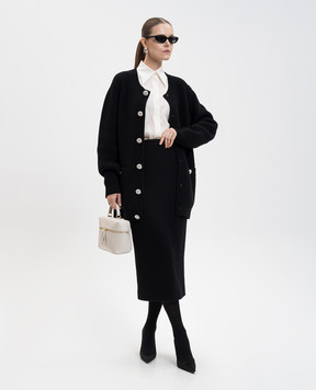 Dolce&Gabbana Чорний кардиган з вовни з кристалами FXVCDZJDVF0