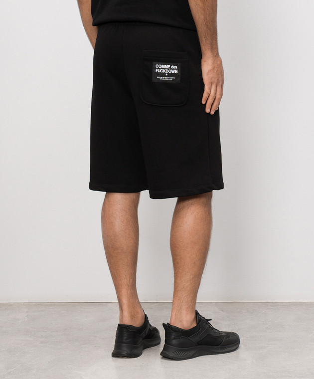 Comme des Fuckdown Черные шорты с эмблемы принт FMS6CFABM01905 изображение 4
