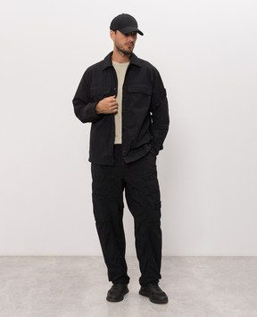Stone Island Чорна сорочка з патчем логотипа L2S151200044S00F6