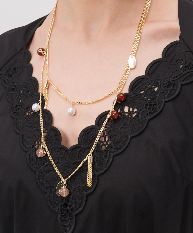 Twinset двошаровий ланцюжок з підвісками 261TO5020 зображення 2