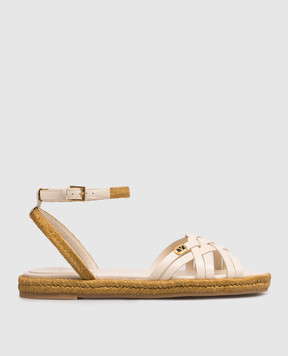 Valentino Бежеві шкіряні босоніжки 8W2S0NZ9RLE