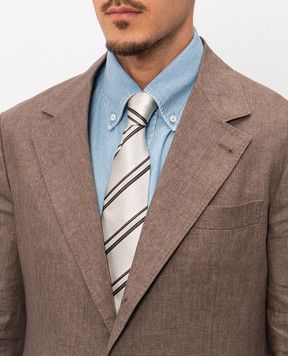 Brunello Cucinelli Сіра краватка із шовку MM8950018