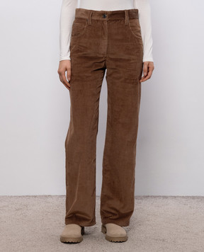 Brunello Cucinelli Коричневые вельветовые брюки MP180P9075