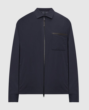 Moncler Синяя пуховая куртка с нашивкой логотипа L10911G00014597Y3