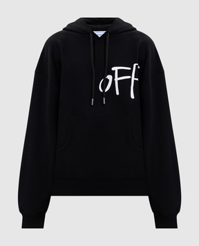 Off-White Чорне худі з принтом логотипа 2BB058S26FLE001