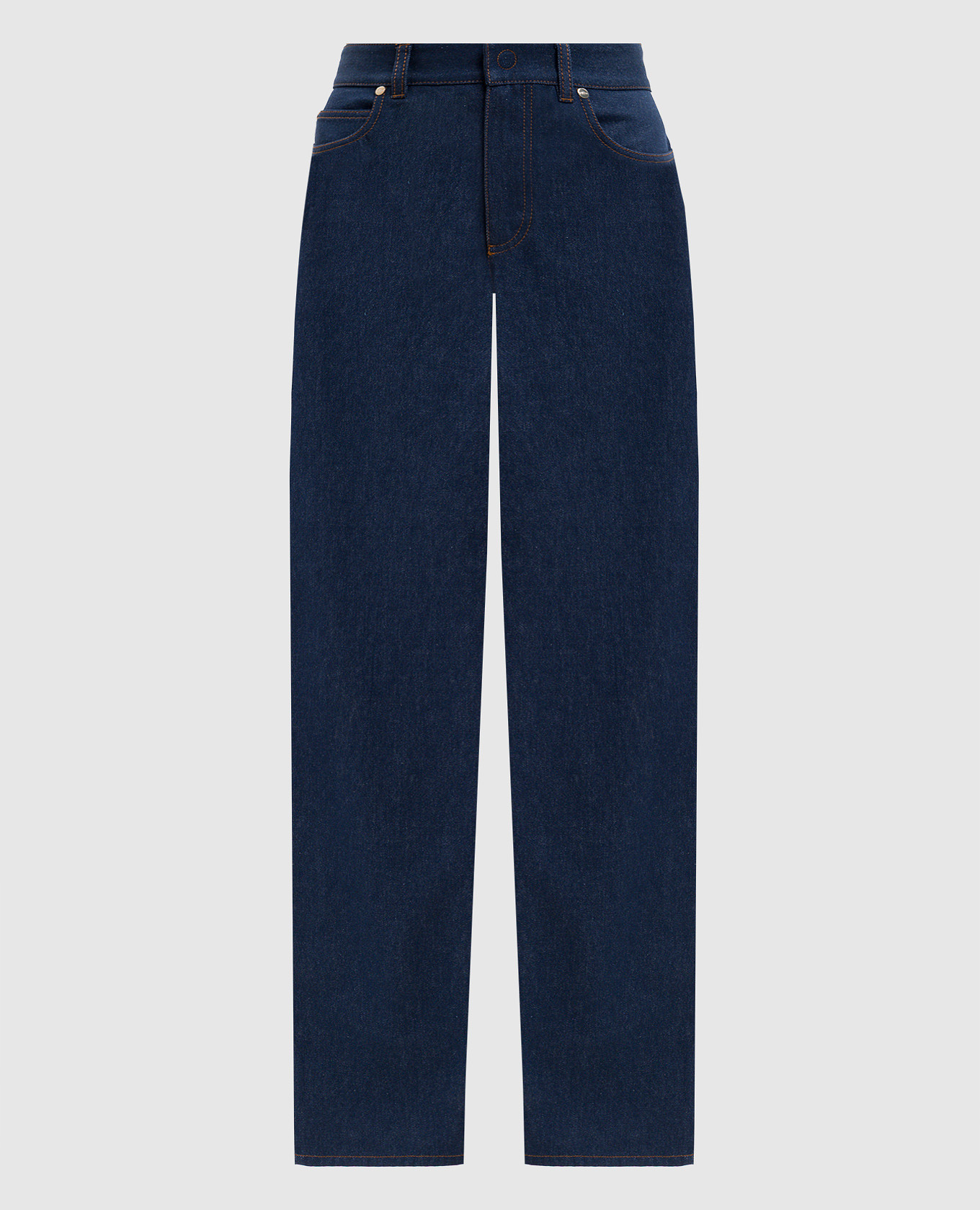 

Синие джинсы с логотип патч, Синий, Прямые джинсы