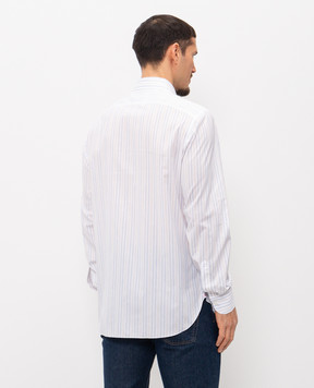 ISAIA Біла сорочка з бавовни в смужку IM10TCC9990