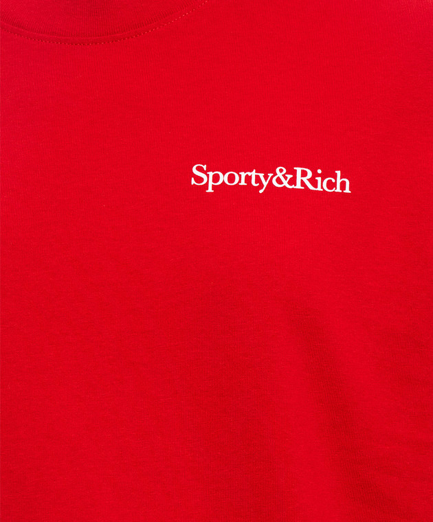 Sporty & Rich Червона футболка з принтом напису TO11985300RE15 зображення 5