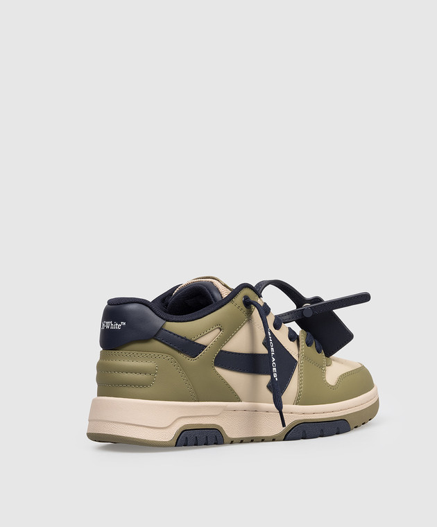 Off-White Детские кроссовки цвета хаки Out Of Office OBIA011S26LEA001 изображение 3
